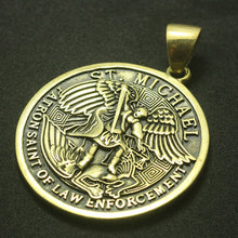 Load image into Gallery viewer, GUNGNEER Catholic Protect Us Saint Michael Pendant Stainless Steel Jewelry For Men Women