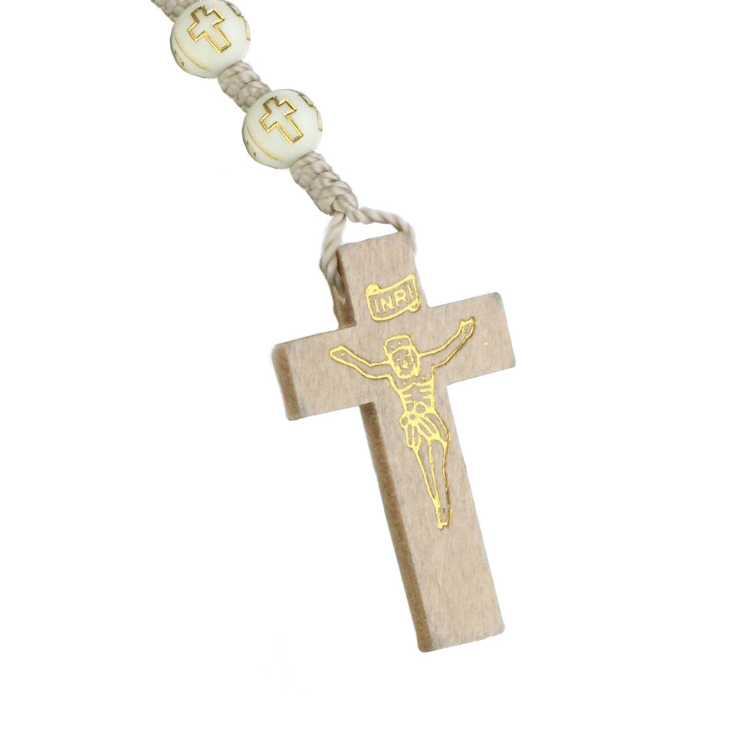 GUNGNEER Rosary Cross Necklace Christian Pendant Chain Jewelry Accessory Gift For Men Women