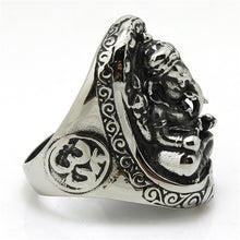 Load image into Gallery viewer, GUNGNEER Lord Ganesha Om Signet Ring Stainless Steel Strength Ohm Hindu Jewelry For Men