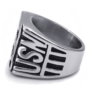 GUNGNEER US Navy Anchor Ring Stainless Steel Many Sizes Nautical Jewelry Accessory For Men