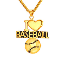 Load image into Gallery viewer, GUNGNEER I Love Baseball Necklace Stainless Steel Sport Jewelry Accessory For Men Women