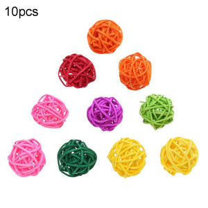 2TRIDENTS Set of 10/20 Pcs Parrot Ball Toy Bite Colorful Chewing Toy Entertainment for Birds