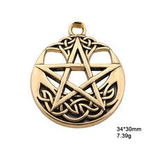 Load image into Gallery viewer, GUNGNEER Wicca Celtic Pentagram Pentacle Pendant Jewelry Accessories for Necklace Men Women