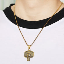 Load image into Gallery viewer, GUNGNEER Basketball Necklace Stainless Steel Rim Pendant Chain Jewelry For Boys Girls