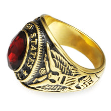 Load image into Gallery viewer, GUNGNEER Military Army Ring Stainless Steel United State Army Jewelry Accessory For Men