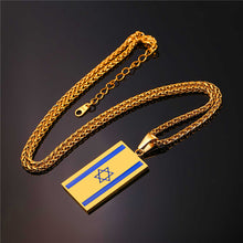 Load image into Gallery viewer, GUNGNEER Stainless Steel Israel Flag David Star Necklace Jewish Jewelry Accessory For Men