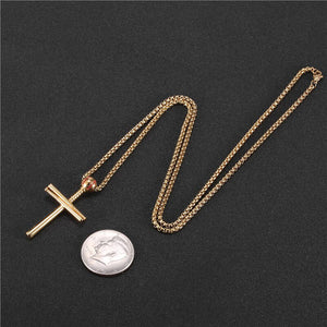 GUNGNEER Baseball Cross Necklace Stainless Steel Chain Jewelry Accessory For Men Women