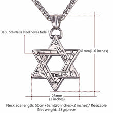 Load image into Gallery viewer, GUNGNEER Stainless Steel Jewish David Star Necklace Occult Jewelry Accessory Gift For Men