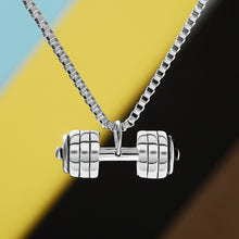 Load image into Gallery viewer, GUNGNEER Stainless Steel Fitness Sport Dumbbell Pendant Necklace Strong Gym Jewelry Men Women