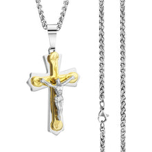 Load image into Gallery viewer, GUNGNEER Stainless Steel Cross Christ Necklace Jesus Pendant Jewelry Accessory For Men Women