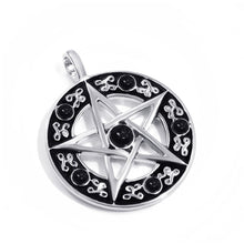Load image into Gallery viewer, GUNGNEER Cubic Zirconia Pentacle Pentagram Star Necklace Om Buddhist Ring Men Women Jewelry Set