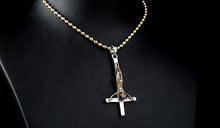 Load image into Gallery viewer, GUNGNEER Stainless Steel Satanic Inverted Cross Pendant Necklace Demonic Jewelry For Men