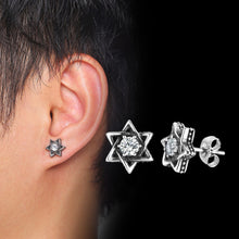 Load image into Gallery viewer, GUNGNEER Stainless Steel Jewish David Star Earrings Star Jewelry Accessory Men Women