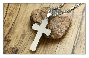 GUNGNEER God Cross Jesus Necklace Stainless Steel Pendant Jewelry Gift For Men Women