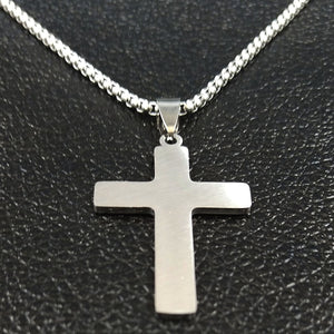 GUNGNEER Jesus Cross Necklace Stainless Steel Christ Pendant Jewelry Gift For Men Women