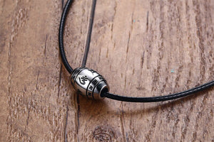 GUNGNEER Om Pendant Necklace Leather Rope Chain Buddhism Jewelry Accessory For Men Women
