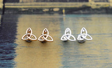 Load image into Gallery viewer, GUNGNEER Celtic Knot Triquetra Trinity Love Stud Earrings Stainless Steel Jewelry for Men Women
