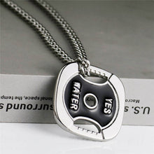 Load image into Gallery viewer, GUNGNEER Stainless Steel Weight Plate Pendant Necklace Gym Workout Fitness Strength Jewelry