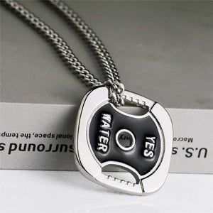 GUNGNEER Stainless Steel Weight Plate Pendant Necklace Gym Workout Fitness Strength Jewelry