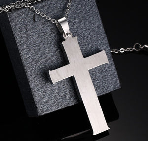 GUNGNEER Stainless Steel Wooden Cross Necklace Christian Pendant Jewelry Gift For Men Women