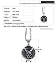 Load image into Gallery viewer, GUNGNEER Stainless Steel Sigil Of Lucifer Pendant Necklace Biker Jewelry Accessory For Men