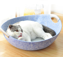 Load image into Gallery viewer, 2TRIDENTS Felt Cloth Dog Sleeping Basket Bag - Pet Beds Fpr Dogs Or Cats - A Cute and Cozy Choice for Your Pets (48x45x17cm, Blue)