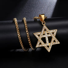 Load image into Gallery viewer, GUNGNEER Cross David Star Necklace Stainless Steel Jewish Pendant Jewelry For Men Women