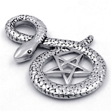 Load image into Gallery viewer, GUNGNEER Wicca Pentagram Pentacle Snake Pendant Necklace Ring Jewelry Set Gift Men Women