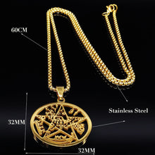 Load image into Gallery viewer, GUNGNEER Wiccan Pentagram Pentacle Stainless Steel Pendant Necklace Jewelry Amulet