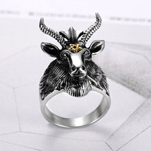 Load image into Gallery viewer, GUNGNEER Stainless Steel Multi-size Baphomet Ring Satanic Goat Head Jewelry Gift For Men