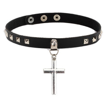 Load image into Gallery viewer, GUNGNEER Christian Cross Choker Leather Jesus Jewelry Accessory Gift Outfit For Women