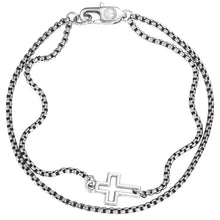 Load image into Gallery viewer, GUNGNEER Men Stainless Steel Christian Cross Byzantine Necklace Bracelet Jesus Jewelry Set