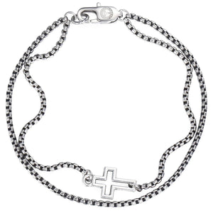 GUNGNEER Men Stainless Steel Christian Cross Byzantine Necklace Bracelet Jesus Jewelry Set