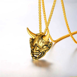 GUNGNEER Stainless Steel Satan Pendant Necklace Satanic Demonic Jewelry Accessory For Men