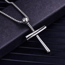 Load image into Gallery viewer, GUNGNEER Sporty Baseball Cross Necklace Stainless Steel Jewelry Accessory For Men Women