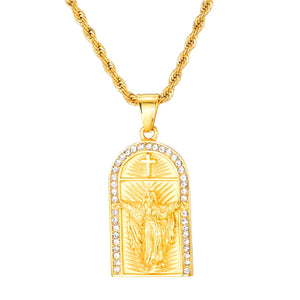 GUNGNEER Christian Cross Necklace Jesus Pendant Jewelry Accessory Gift For Men Women