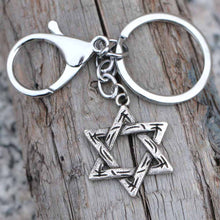 Load image into Gallery viewer, GUNGNEER David Star Keychain Seal of Solomon Jewish Charm Jewelry Accessory For Men Women