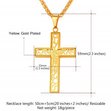 Load image into Gallery viewer, GUNGNEER Christian Necklace Stainless Steel Cross Chain Pearl Christian Bracelet Jewelry Set