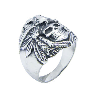 GUNGNEER Eagle Skull Ring Stainless Steel Skeleton Biker Strength Jewelry Accessories Men Women