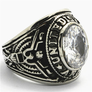 GUNGNEER US Military Ring Stainless Steel United State Army Jewelry Accessory For Men