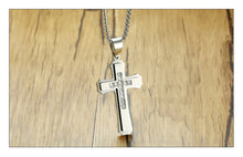 Load image into Gallery viewer, GUNGNEER God Cross Jesus Necklace Stainless Steel Pendant Jewelry Gift For Men Women