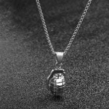 Load image into Gallery viewer, GUNGNEER Grenade Pendant Necklace Stainless Steel United State Army Jeweley For Men Women