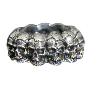 GUNGNEER Halloween Gothic Skull Band Ring Stainless Steel Jewelry Accessories Men Women