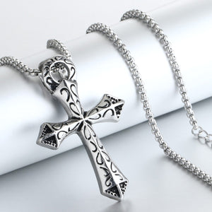 GUNGNEER Stainless Steel Christian Pendant Cross Necklace Jewelry Accessory For Men Women