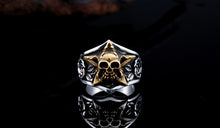 Load image into Gallery viewer, GUNGNEER Stainless Steel Cool Biker Sugar Skull Ring Strength Jewelry Accessories Men Women