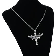Load image into Gallery viewer, GUNGNEER Stainless Steel Christian Angel Necklace Jesus Pendant Jewelry For Men Women