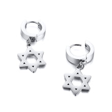 Load image into Gallery viewer, GUNGNEER Women&#39;s Stainless Steel Jewelry Israel David Star Earrings Israel Accessory Gift