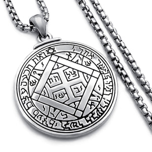 GUNGNEER Wicca Pentagram Pentacle Necklace Curb Chain Bracelet Stainless Steel Jewelry Set