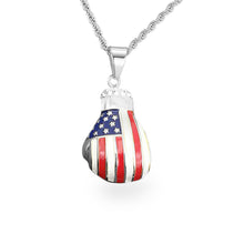 Load image into Gallery viewer, GUNGNEER Stainless Steel Hip Hop Boxing Glove American Flag Pendant Necklace Jewelry Men Women