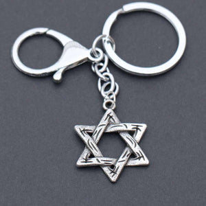 GUNGNEER David Star Keychain Seal of Solomon Jewish Charm Jewelry Accessory For Men Women